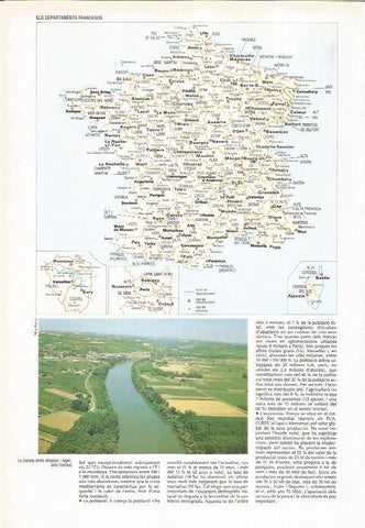 LAMINA LAROUSSE 70484: Mapa de los departamentos de Francia