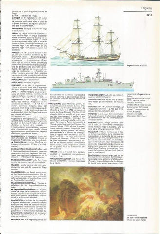LAMINA LAROUSSE 70485: Esquema de la fragata britanica Brillant