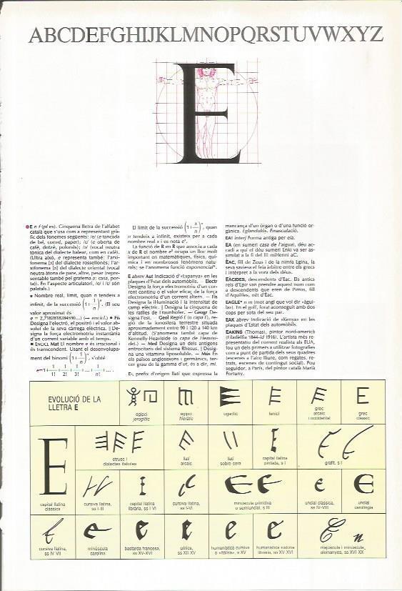 LAMINA LAROUSSE 70576: Evolucion de la letra E