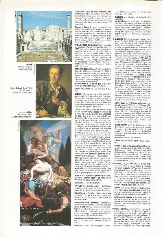 LAMINA LAROUSSE 70593: Templo de Apolo en Didima y Retrato, por Diderot