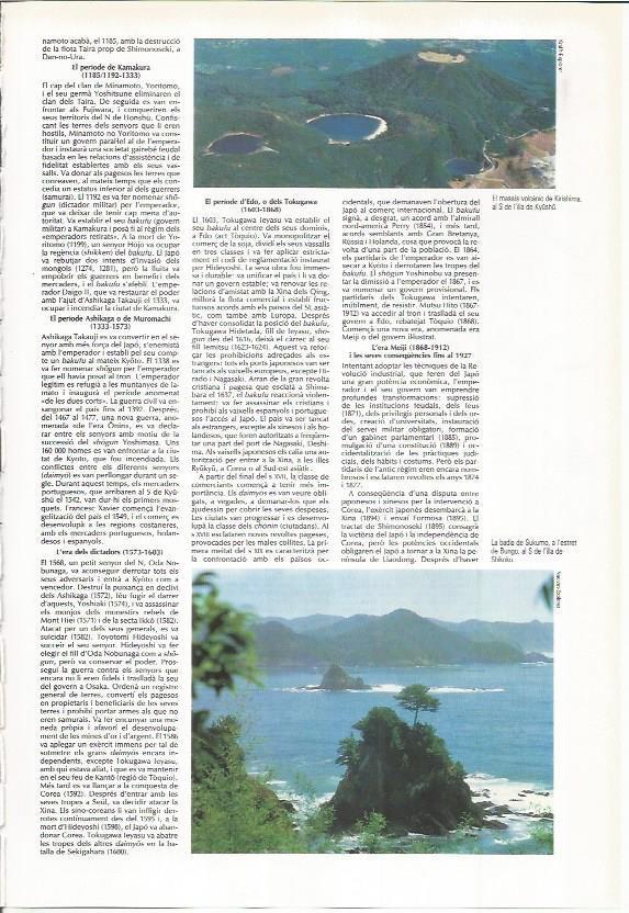 LAMINA LAROUSSE 70392: Volcan Krishima y bahia de Sukumo