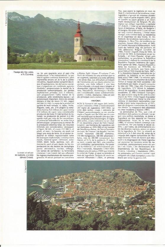 LAMINA LAROUSSE 70395: Paisaje de los Alpes Julianos y vista de Dubrovnic