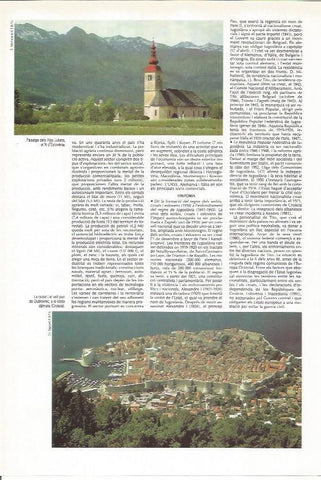 LAMINA LAROUSSE 70395: Paisaje de los Alpes Julianos y vista de Dubrovnic