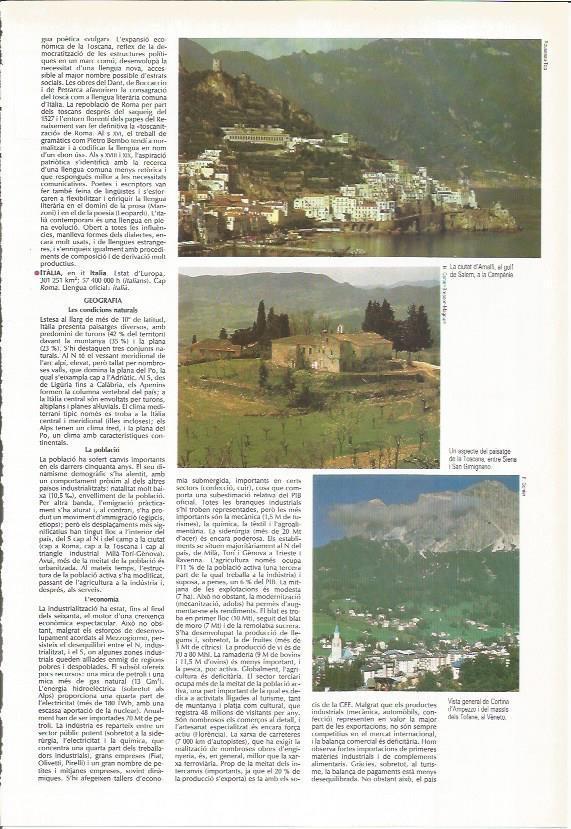 LAMINA LAROUSSE 70396: Vista de Amalfi, Toscana y Cornia d'Ampezzo, Italia