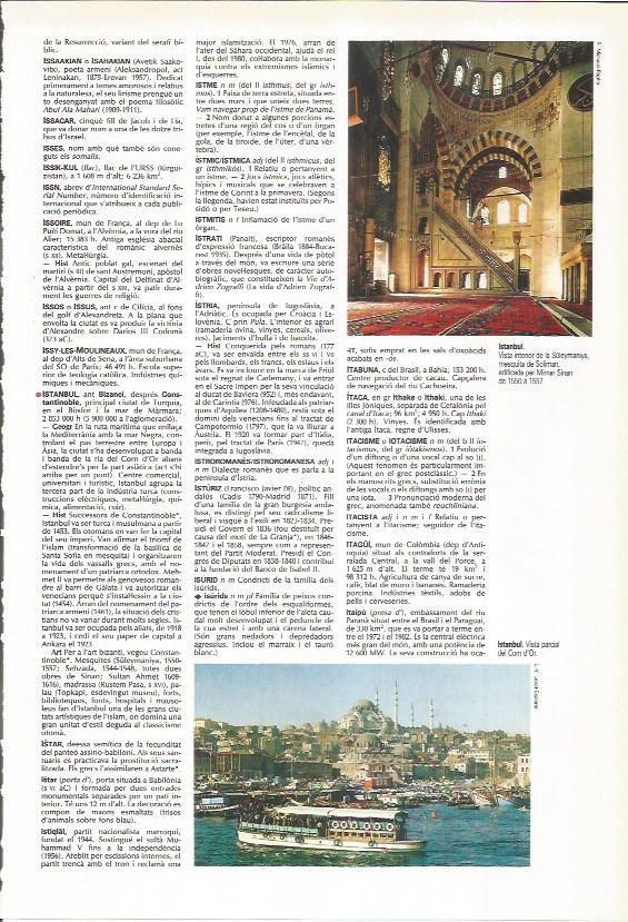LAMINA LAROUSSE 70397: Interior de la mezquita de Suleiman y vista de Estambul
