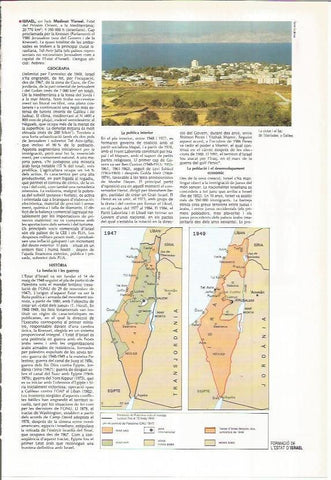 LAMINA LAROUSSE 70398: Mapas de la formacion del estado de Israel