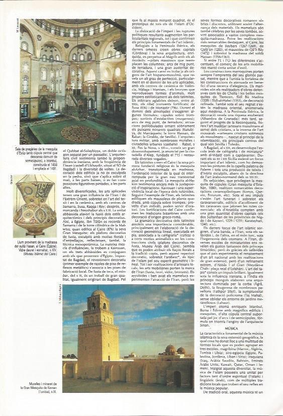 LAMINA LAROUSSE 70401: Murallas y minarete en Kernan, Tunez