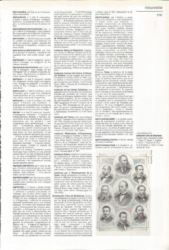 LAMINA LAROUSSE 70409: Junta directiva de la Institucion Libre de Enseñanza en 1878
