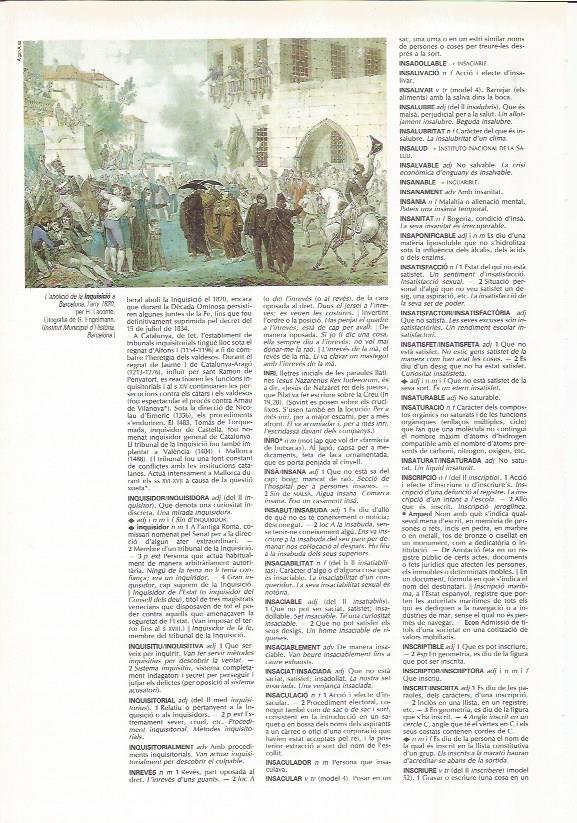 LAMINA LAROUSSE 70411: La abolicion de la Inquisicion en Barcelona, litografia de G. Engelmann
