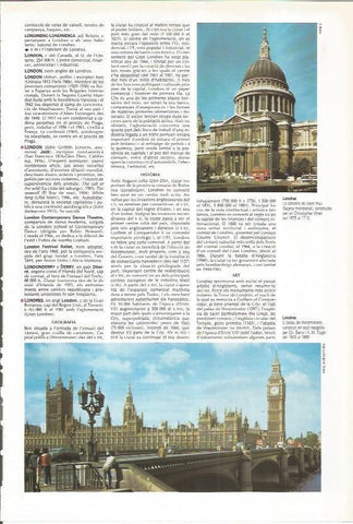 LAMINA LAROUSSE 70360: Palacio de Westminster y Saint Paul, Londres