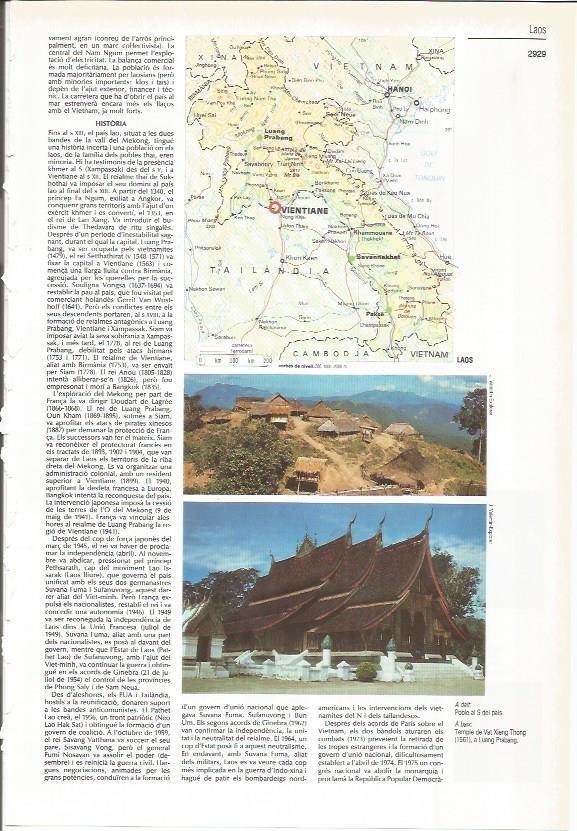 LAMINA LAROUSSE 70380: Mapa y vistas de Laos