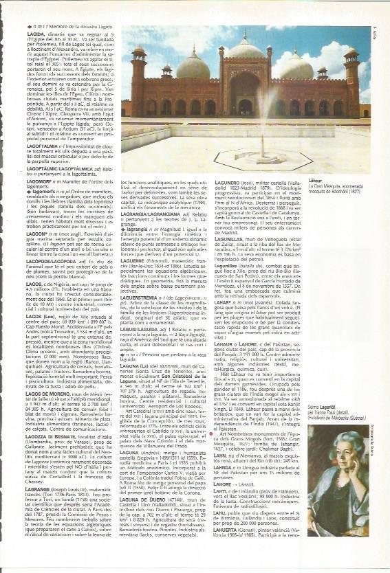 LAMINA LAROUSSE 70381: Gran Mezquita de Lahaur o Lahore, Paquistan