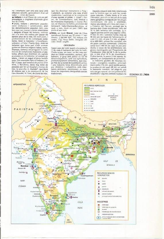 LAMINA LAROUSSE 70414: Mapa de la economia de India