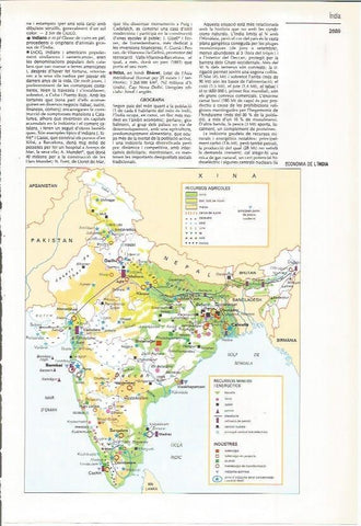 LAMINA LAROUSSE 70414: Mapa de la economia de India