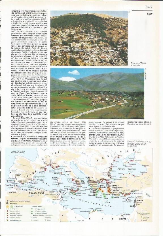 LAMINA LAROUSSE 70448: Mapa de la expansion fenicia y griega en los siglos IX-VI a.C.