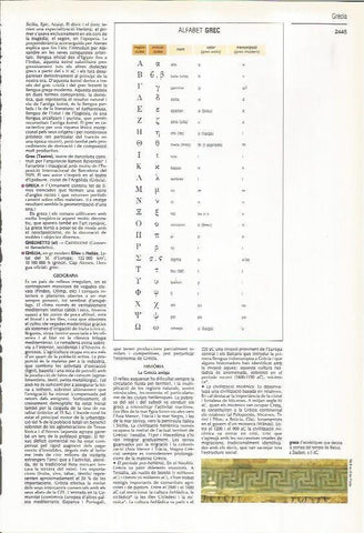 LAMINA LAROUSSE 70449: Alfabeto griego