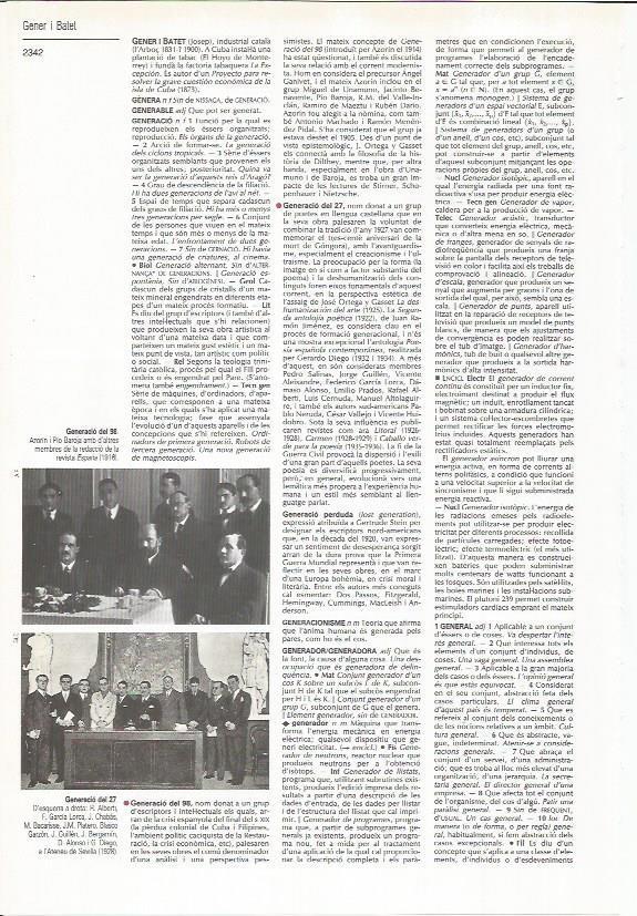 LAMINA LAROUSSE 70461: Generacion del 98 y del 27
