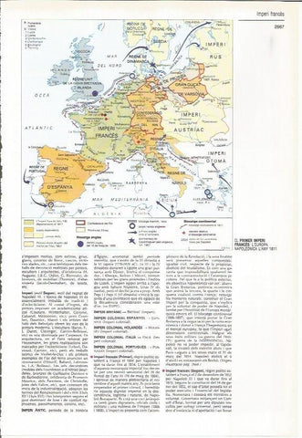 LAMINA LAROUSSE 70417: Mapa de Europa napoleonica en 1811