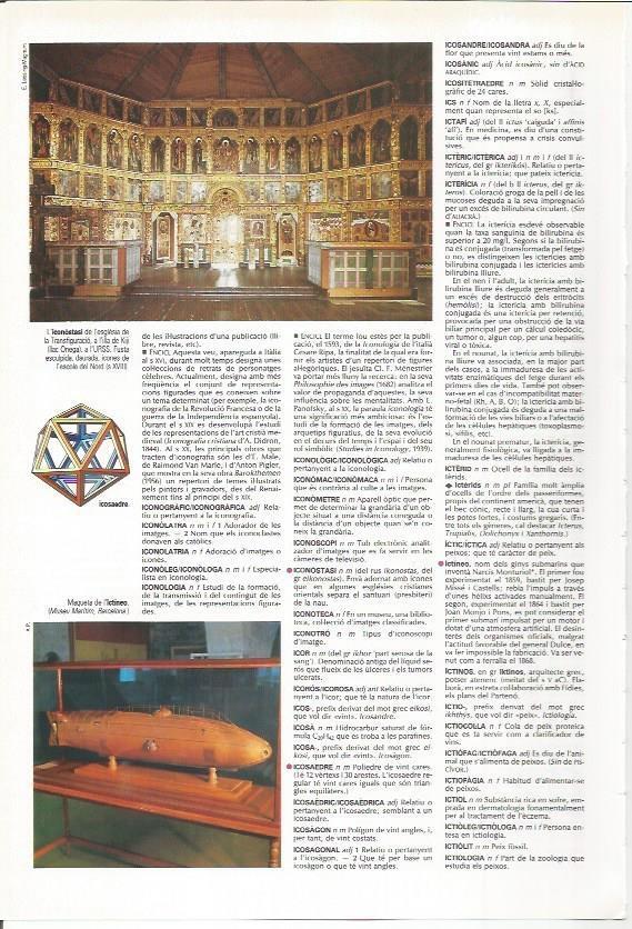 LAMINA LAROUSSE 70421: Maqueta del Icneo e interior de la iglesia de la Transfiguracion, Rusia