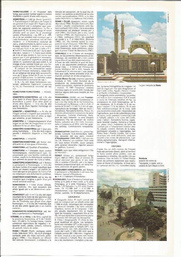 LAMINA LAROUSSE 70428: Mezquita de Homs  y vista de Tegucigalpa