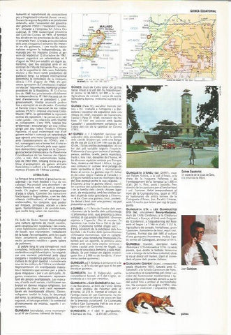 LAMINA LAROUSSE 70440: Mapa y vista de Guinea Ecuatorial