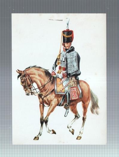 Estampa: 15 de Dragones ligero o Husares del Rey, año 1813. Gran bretaña