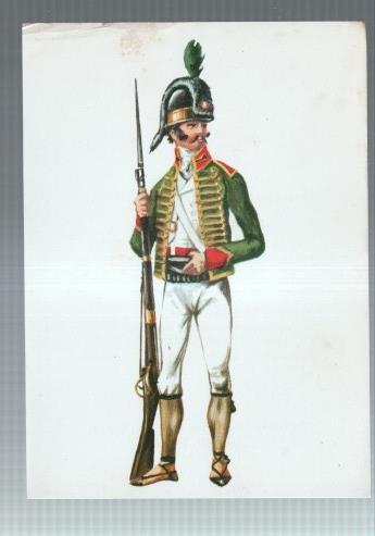 Estampa: Soldado del Regimiento Ligero de Cataluña. año 1807. España