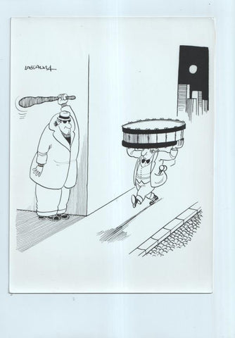 Cartulina con ilustracion de Lassalvy (numerado 32 en trasera)
