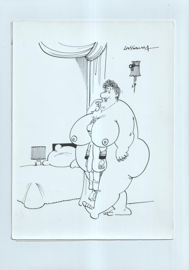 Cartulina con ilustracion de Lassalvy (numerado 33 en trasera)
