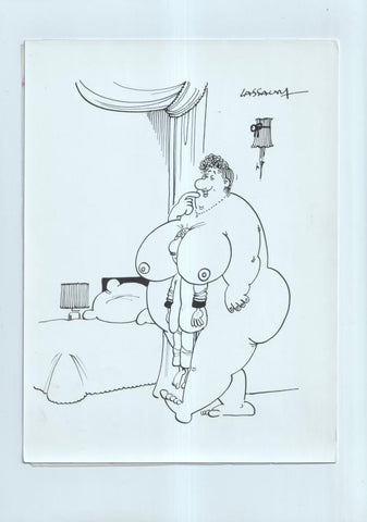 Cartulina con ilustracion de Lassalvy (numerado 33 en trasera)