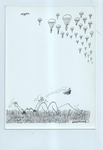 Cartulina con ilustracion de Lassalvy (numerado 34 en trasera)