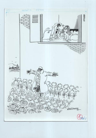 Cartulina con ilustracion de Lassalvy (numerado 35 en trasera)