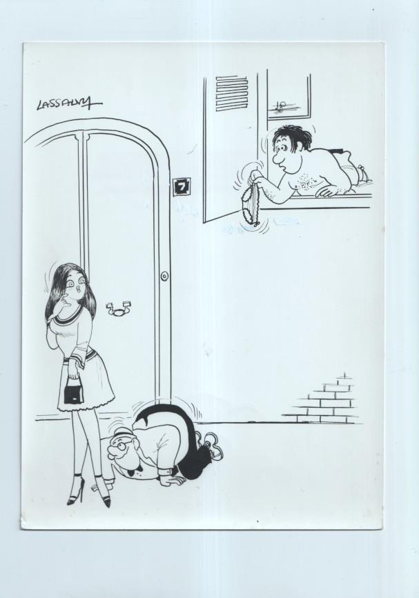 Cartulina con ilustracion de Lassalvy (numerado 40 en trasera)