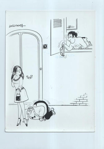 Cartulina con ilustracion de Lassalvy (numerado 40 en trasera)