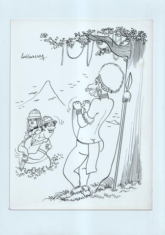 Cartulina con ilustracion de Lassalvy (numerado 43 en trasera)