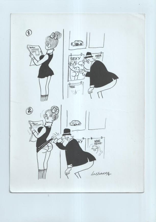 Cartulina con ilustracion de Lassalvy (numerado 44 en trasera)