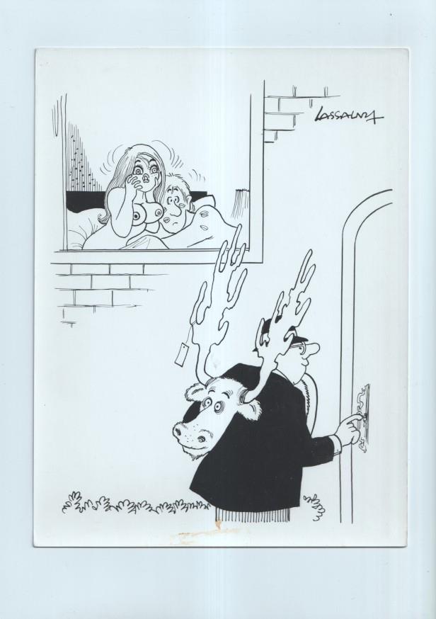 Cartulina con ilustracion de Lassalvy (numerado 48 en trasera)