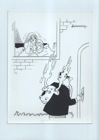 Cartulina con ilustracion de Lassalvy (numerado 48 en trasera)