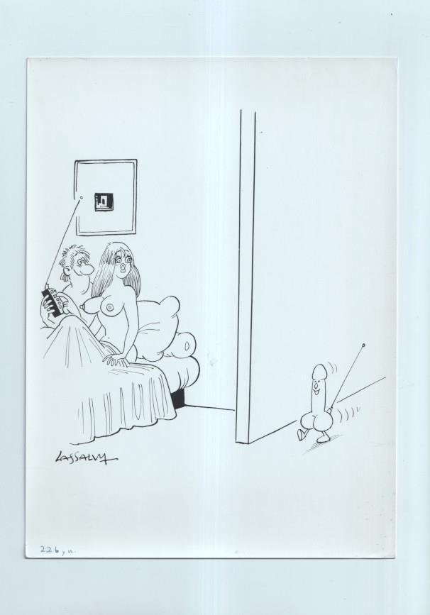 Cartulina con ilustracion de Lassalvy (numerado 49 en trasera)