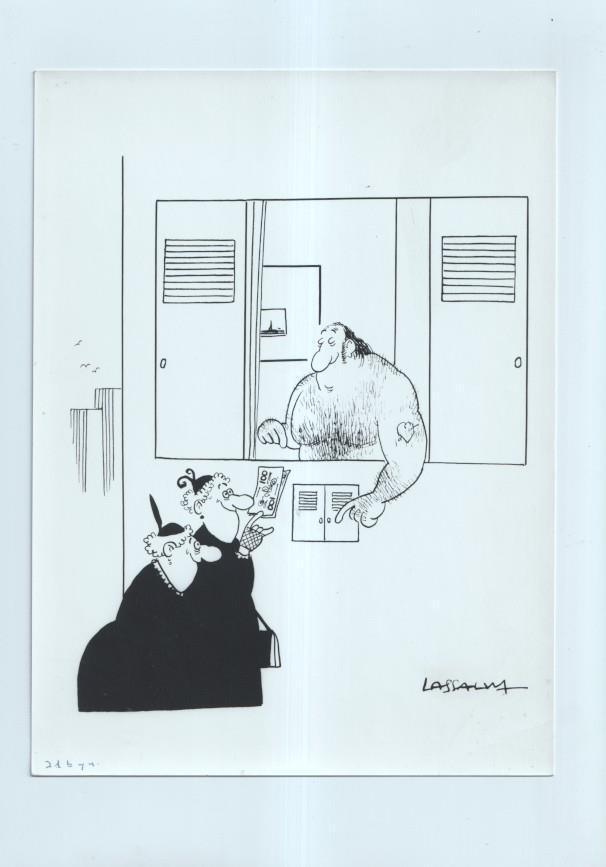 Cartulina con ilustracion de Lassalvy (numerado 50  en trasera)