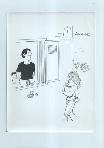 Cartulina con ilustracion de Lassalvy (numerado 52 en trasera)