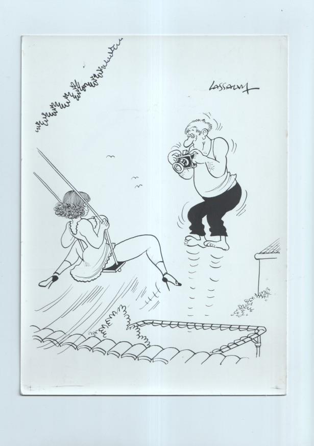Cartulina con ilustracion de Lassalvy (numerado 53 en trasera)