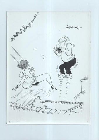 Cartulina con ilustracion de Lassalvy (numerado 53 en trasera)