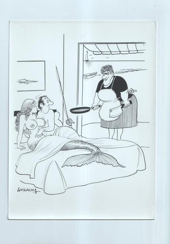 Cartulina con ilustracion de Lassalvy (numerado 54  en trasera)