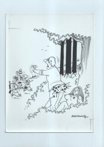 Cartulina con ilustracion de Lassalvy (numerado 55 en trasera)