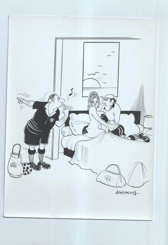 Cartulina con ilustracion de Lassalvy (numerado 57 en trasera)