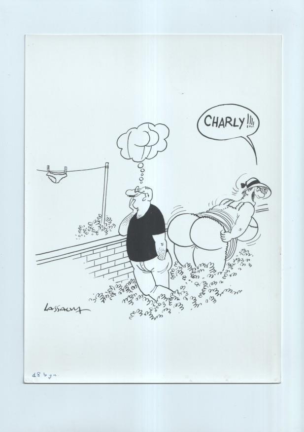 Cartulina con ilustracion de Lassalvy (numerado 58  en trasera)