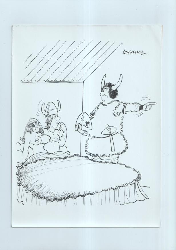 Cartulina con ilustracion de Lassalvy (numerado 59 en trasera)