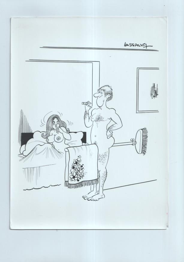 Cartulina con ilustracion de Lassalvy (numerado 60 en trasera)