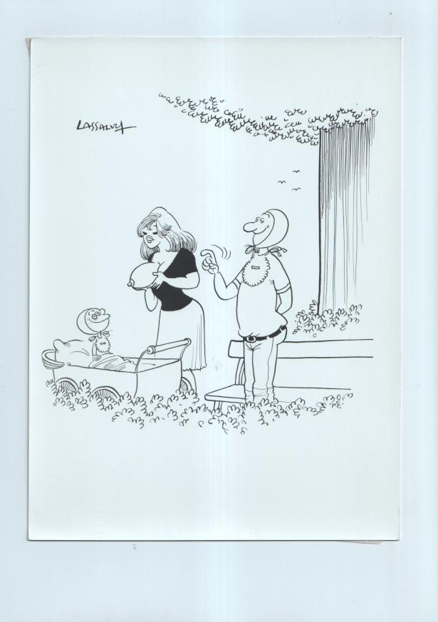 Cartulina con ilustracion de Lassalvy (numerado 61  en trasera)